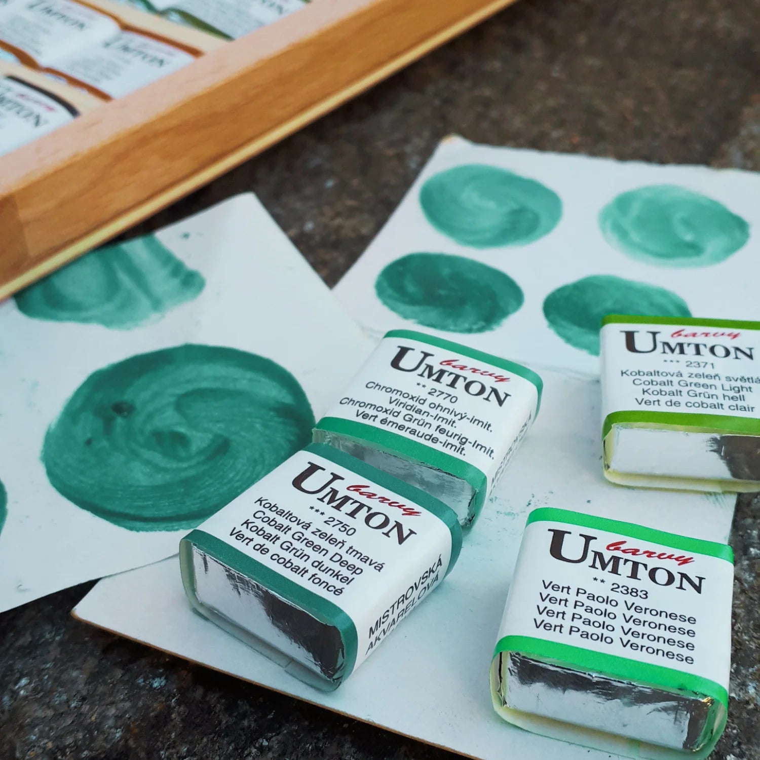 UMTON Aquarell-Set Holz 24x3,5ml