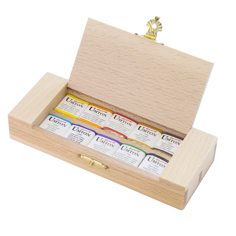 UMTON Aquarell-Set Holz 10x2,6ml