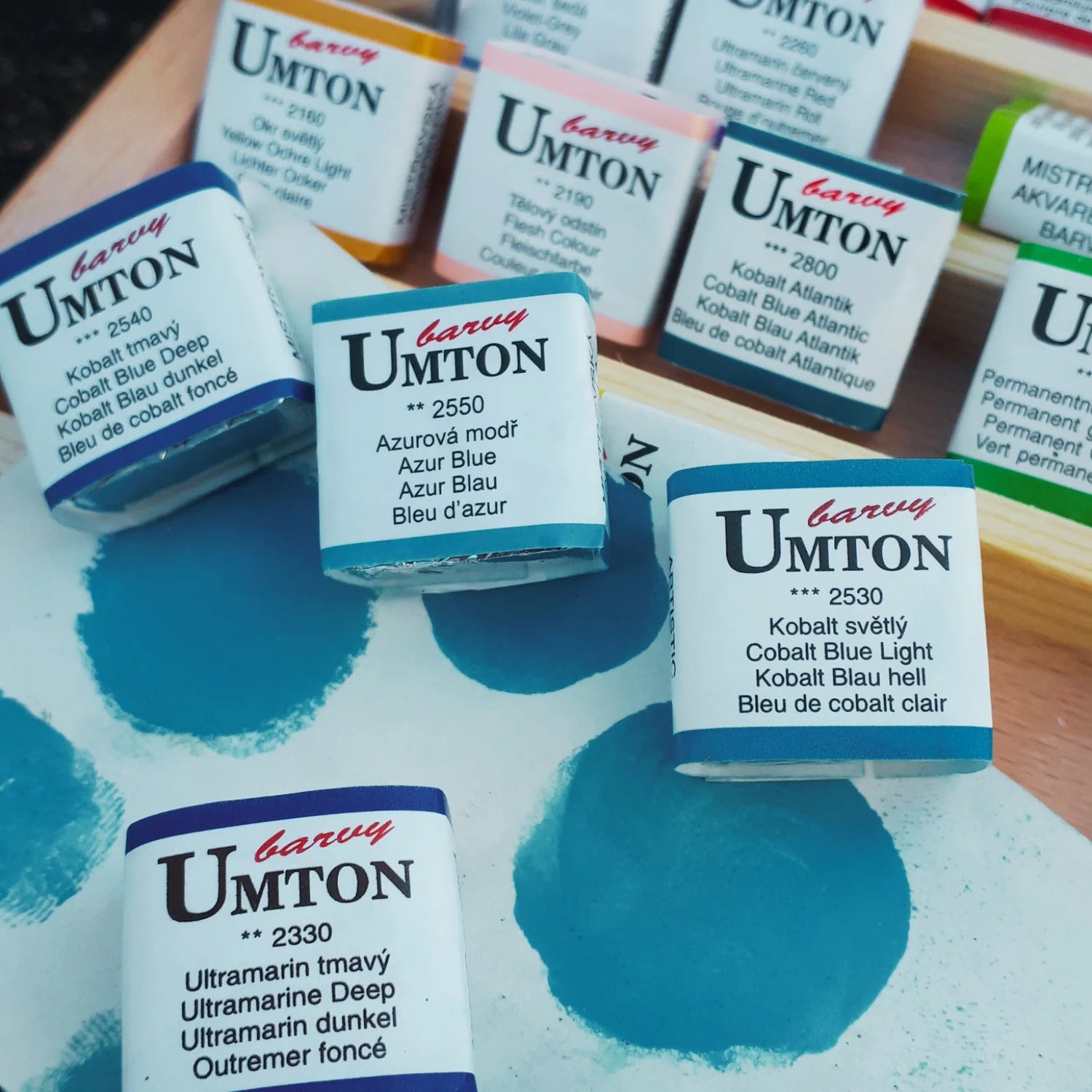 UMTON Aquarell-Set Holz 36x2,6ml