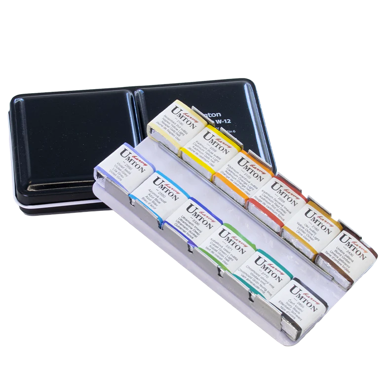 UMTON Aquarellfarben-Set Metall 12×2,6 ml