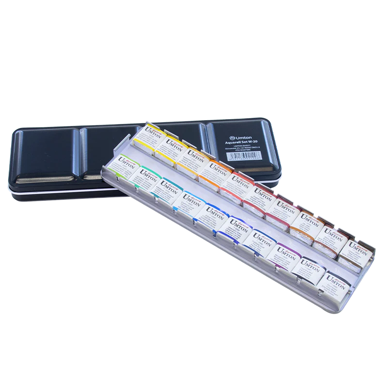 UMTON Aquarellfarben-Set Metall 20×2,6 ml