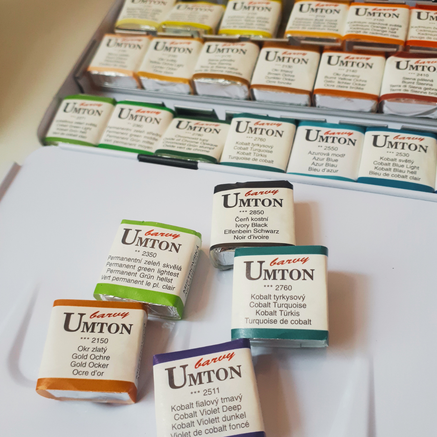 UMTON Aquarellfarben-Set Metall 12×2,6 ml