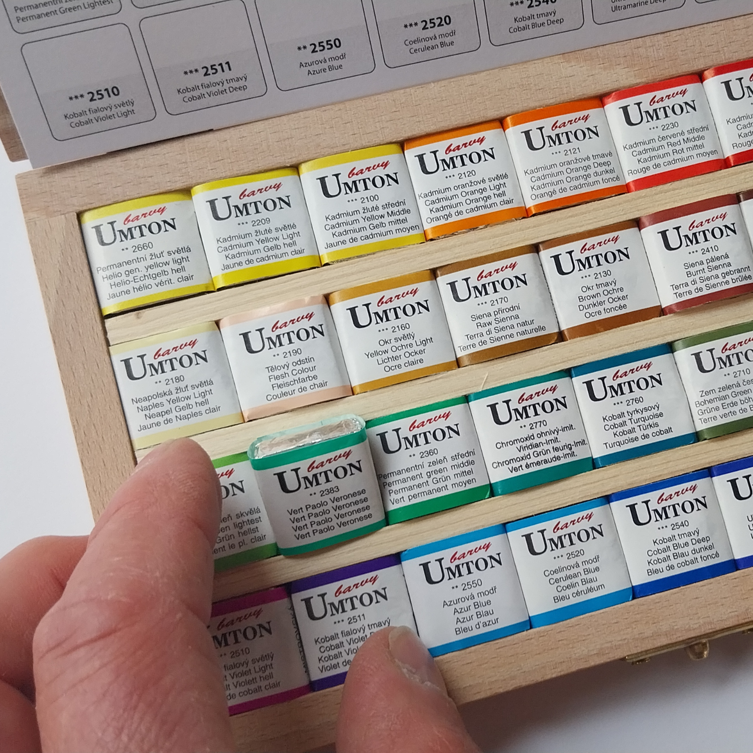 UMTON Aquarell-Set Holz 54x2,6ml